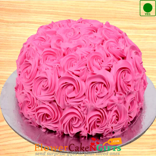 send 1Kg Eggless Roses Cake delivery