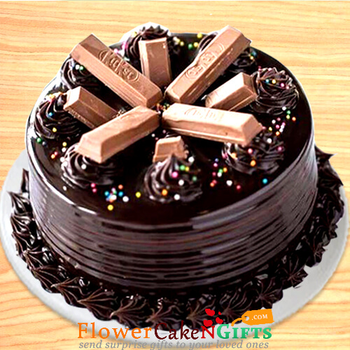 send Half Kg kit kat chocolate cake delivery