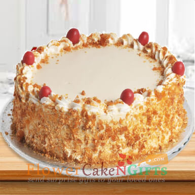 send Butterscotch Eggless Cake 500gms delivery