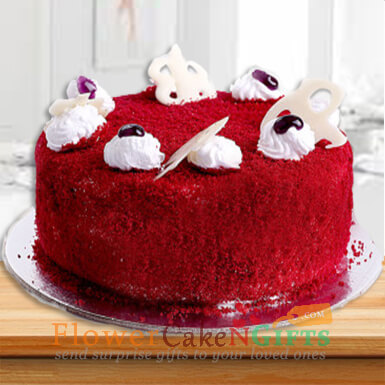 send 1kg eggless red velvet cake delivery