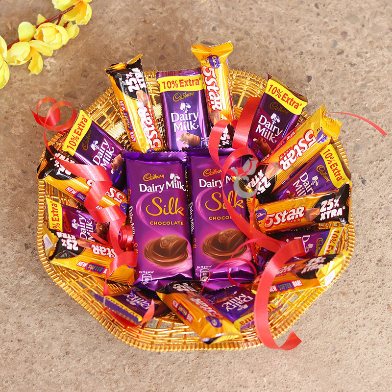 send Chocolate With Basket Arangement delivery