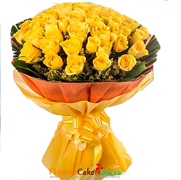 send 50 Yellow Roses Bouquet  delivery