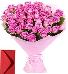 45 pink roses bouquet