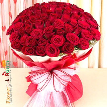 send 75 Red Roses Bouquet delivery