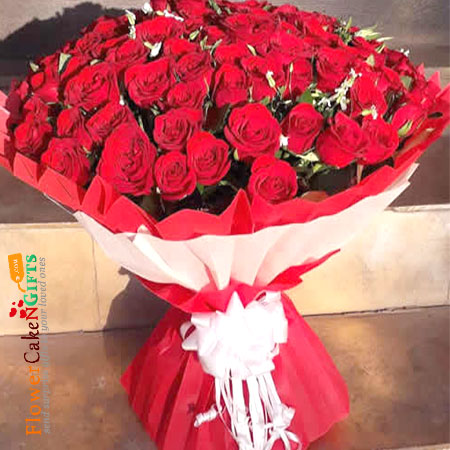 send 55 Red Roses Bouquet delivery