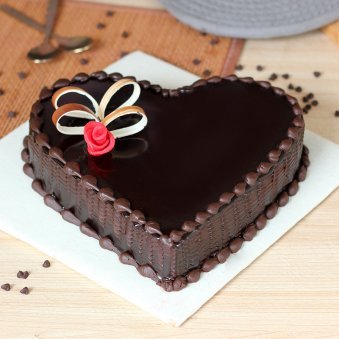 send 500gms Dark Chocolate Heart Shape Cake delivery
