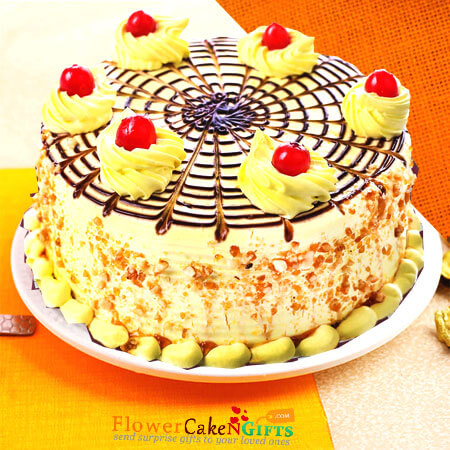 send 1kg eggless butterscotch cake delivery