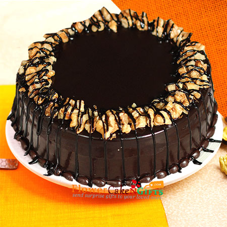 send half kg eggless dry fruit walnut cake chocolate cake delivery