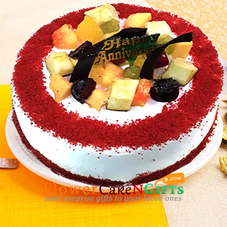 send half kg red velvet fruit cake delivery