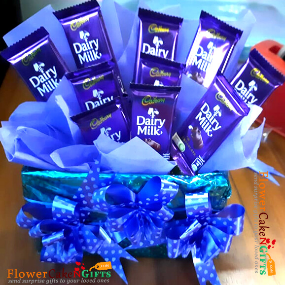 send designer dairy milk chocolates bouquet delivery