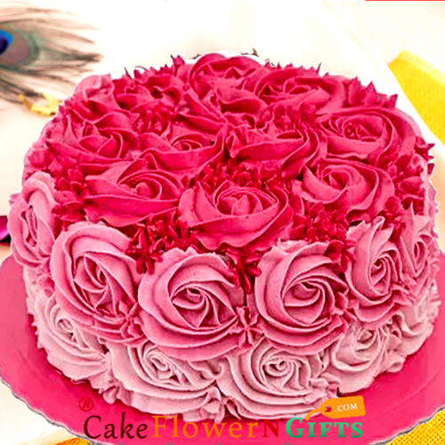 half kg designer floral chocolate cake