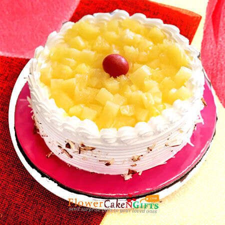 send half kg fresh pineapple cream cake delivery
