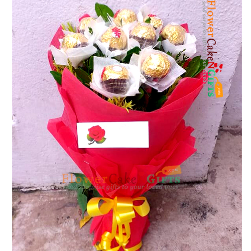send 8pcs  ferrero rocher chocolate bouquet delivery