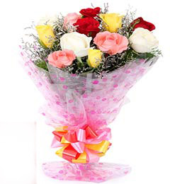 send 10 Mix Roses Bouquet  delivery