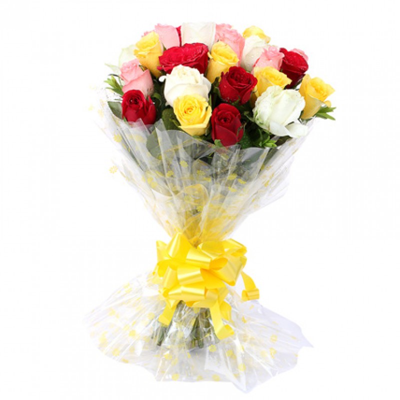 send 15 Mix Roses Bunch delivery
