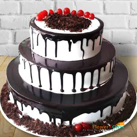 send 5kgs 3 tier black forest cake delivery