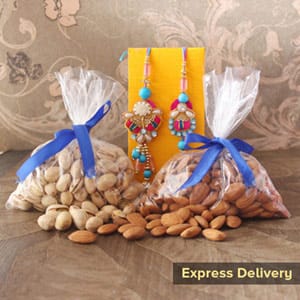 send 200gms dry fruits with rakhi delivery