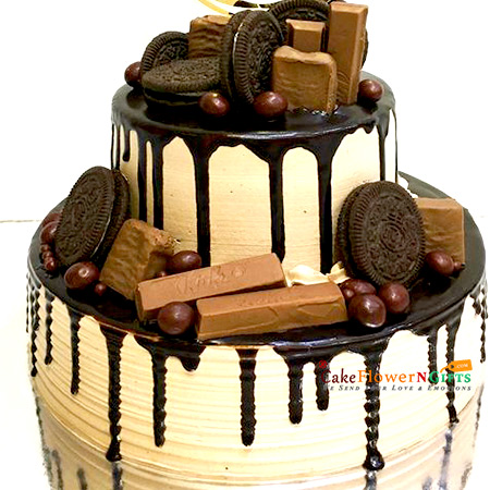 send 2kg 2 tier oreo five star chocolate cake delivery