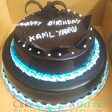 send two tier choco-truffle cake 2 kg delivery