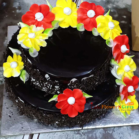 send 2kg 2 Tier chocolate cake d3 delivery