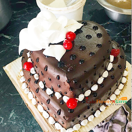 Send Online 2 kg 2 tier step chocolate round shape cake d3 Order Delivery |  flowercakengifts