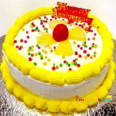 send 1kg eggless pineapple cake 24a delivery