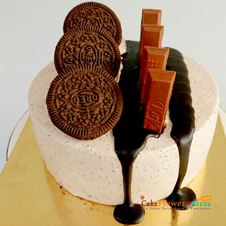 send half kg kitkat oreo chocolate cool cake delivery